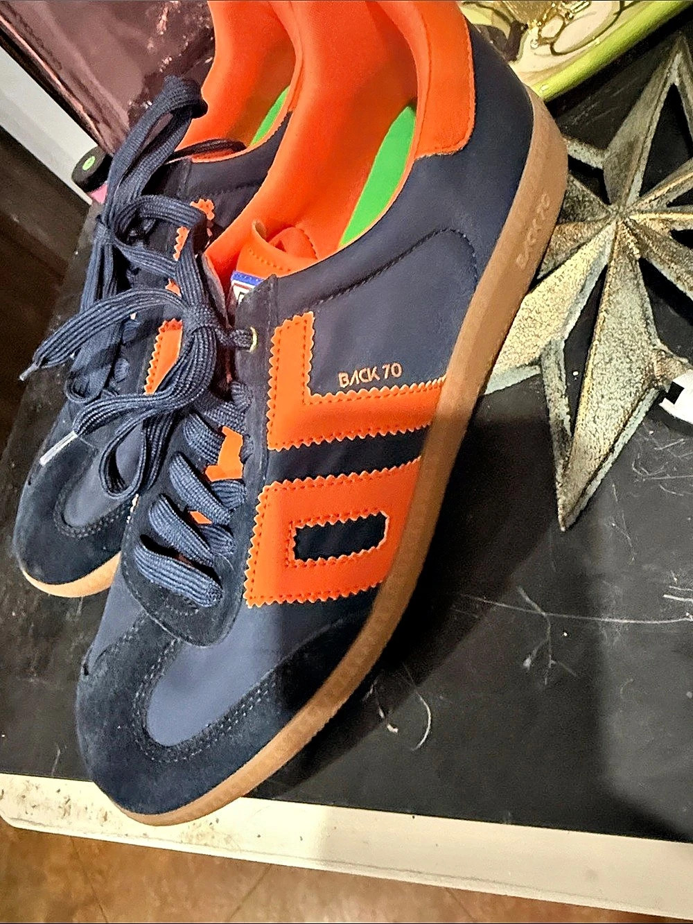 BACK70 Streetwear Blue & Orange women Sneakers